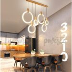 Candelabru led Wood Circle